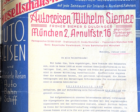 1939, Titelseite für die Vermietung von modernen Omni-Reisebussen