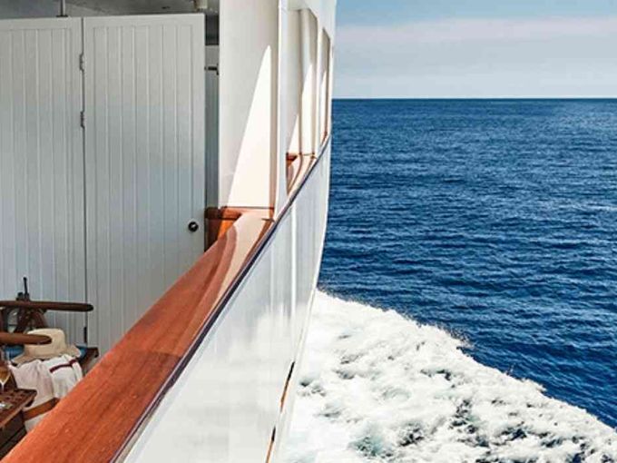 Meerblick aus der Balkonkabine auf Sea Cloud Spirit