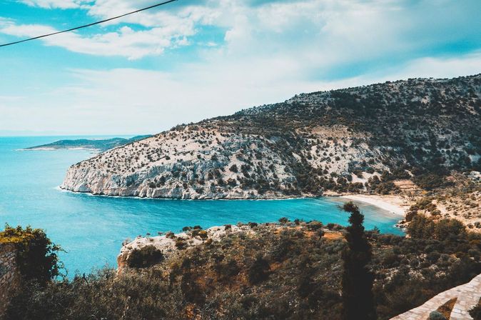 Bucht am Meer auf Smaragdinsel Thassos