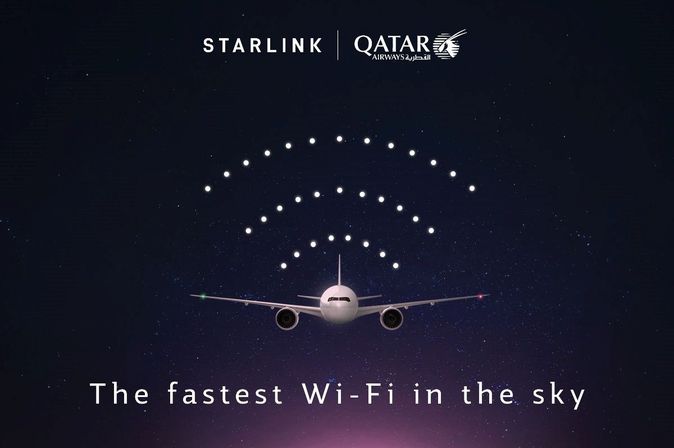 Qatar Airways und Starlink bewerben ihr Wi-Fi als schnellstes Internet über den Wolken