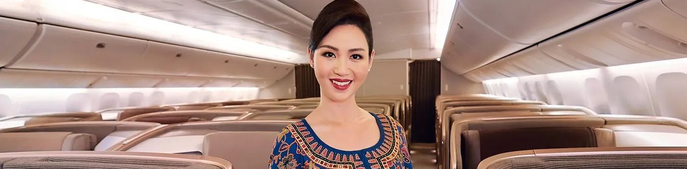 Business-Class-Kabine von Singapore Airlines auf Langstrecke nach Australien