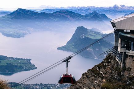 Seilbahn am Berg Pilatus in Luzern, Schweiz