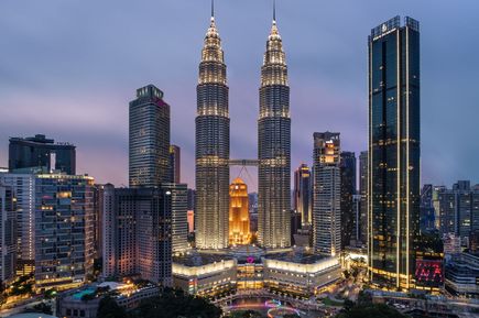 Die Petronas Twin Towers in Malaysias Hauptstadt Kuala Lumpur