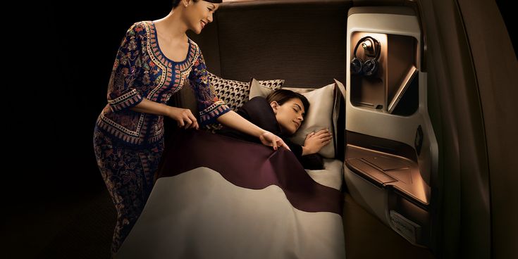 Die Singapore Airlines Business Class im Flugzeug
