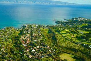 Grüne Landschaft und Meer auf Insel Maui, Hawaii in USA