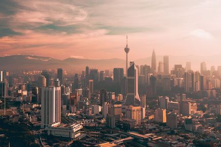 Blick auf Skyline von Malaysias Hauptstadt Kuala Lumpur