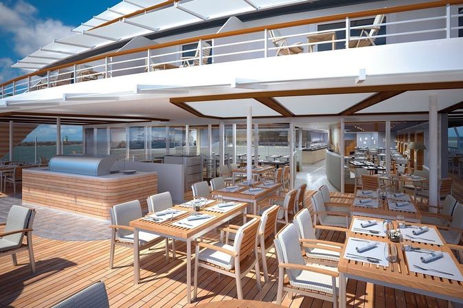 Restaurant außen auf der HANSEATIC nature