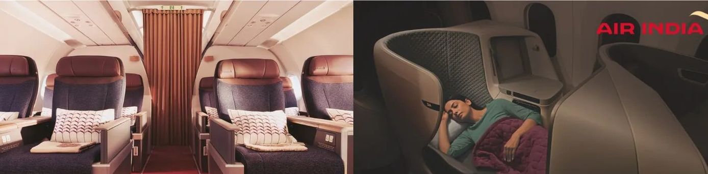 Business-Class-Sitz von Air India auf Langstrecke ab Frankfurt