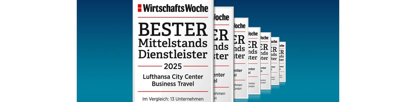 Lufthansa City Center zum 7. Mal in Folge die Nummer eins unter den Geschäftsreiseanbietern für den Mittelstand
