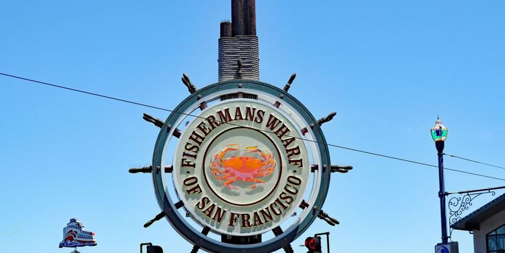 Schild Fisherman's Wharf an Straße in San Francisco