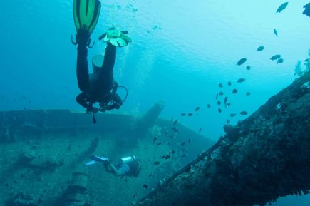 Taucher im Roten Meer bei Akaba