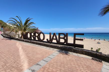 Metallbuchstaben "Morro Jable" mit Schildkröte