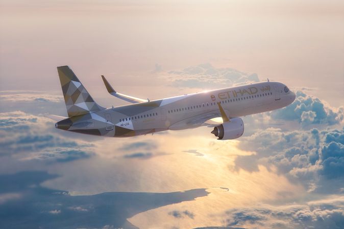 Etihad A321LR in der Luft