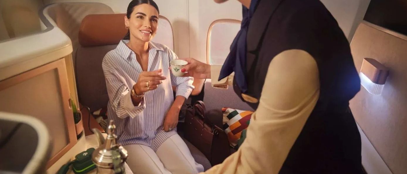 Saudia Airbus A320 auf Nonstop-Flug von Frankfurt oder München nach Saudi-Arabien.