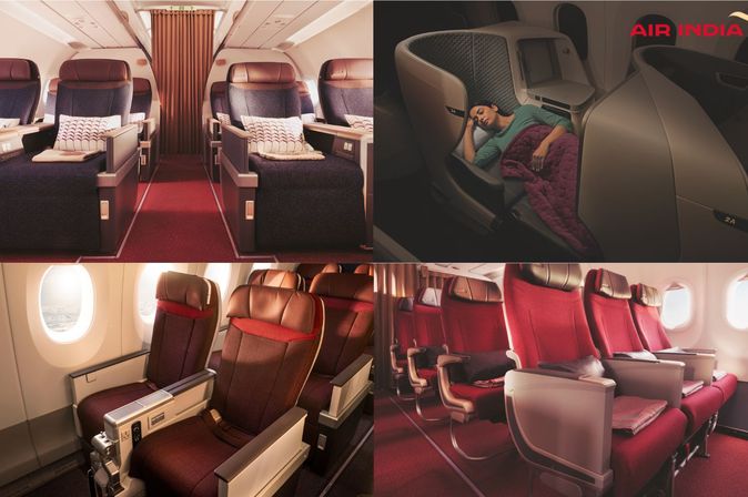 Collage Air India Business Class und Premium Economy