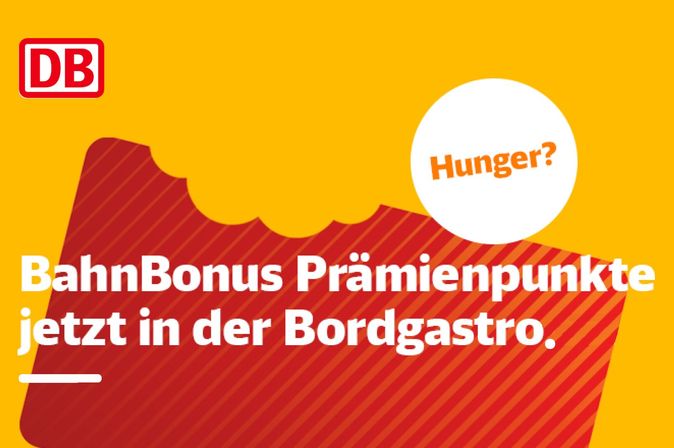 Banner BahnBonus Prämienpunkte Bordgastronomie