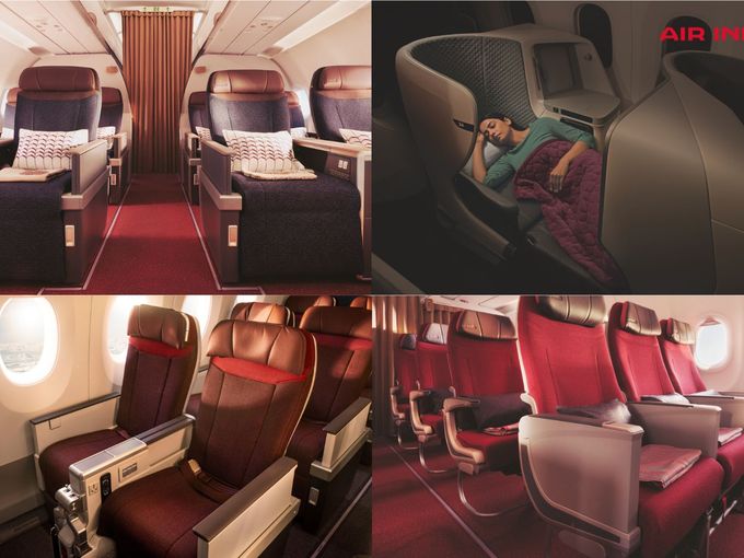 Collage Air India Business Class und Premium Economy