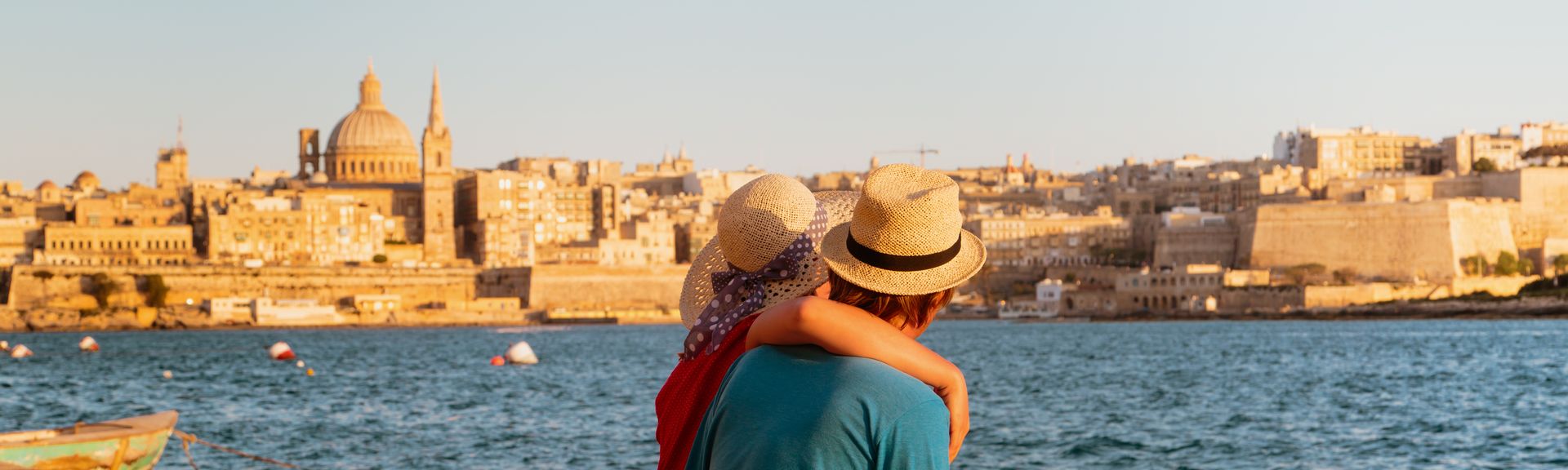 Happy young couple travel in Malta, Europe