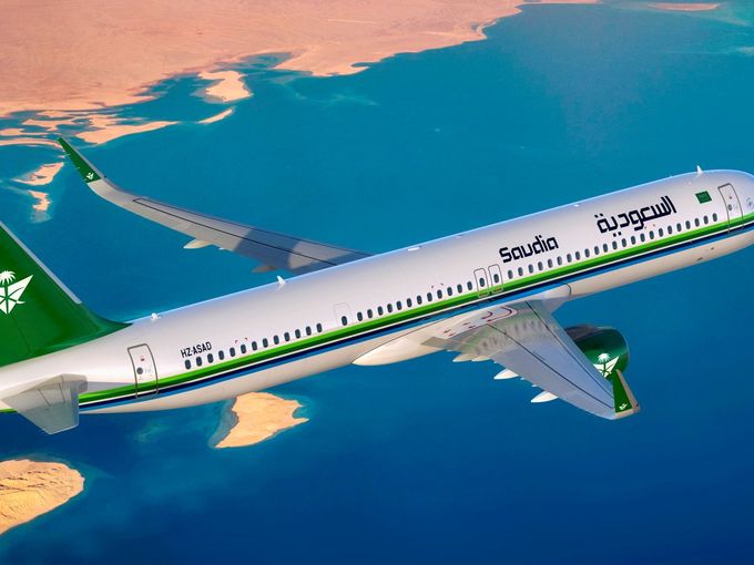 Saudia A321 in der Luft 