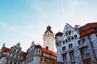 Historische Gebäude der Altstadt in Leipzig