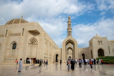 Sultan Qaboos Grand Mosque, eine riesige Moschee in Muscat im Oman