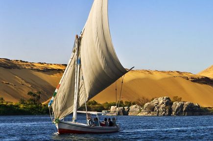 Feluke auf dem Fluss Nil in Ägypten