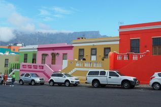 Kapstadt Stadtviertel Bo Kaap mit bunten Häuschen