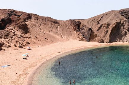 Papagayo Bucht am Meer auf Insel Lanzarote