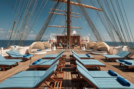 Sea Cloud Spirit Sonnendeck mit Liegen