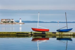 Boote in Bucht von New Brunswick