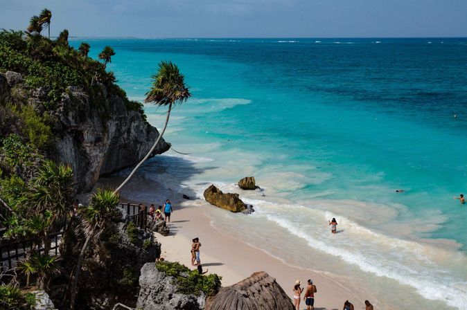 Tulum Strand der Karibik in Mexiko