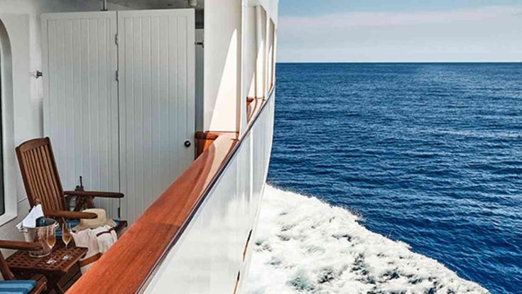 Meerblick aus der Balkonkabine auf Sea Cloud Spirit