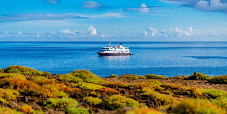 MS Santa Cruz II vor einer Insel