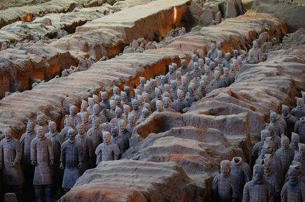 Xia Statuen lebensgroßer Terrakotta-Soldaten
