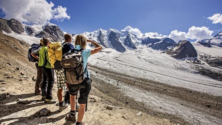 Wanderer in den Schweizer Bergen