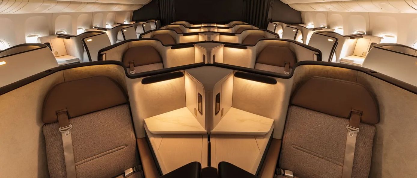 Innenansicht der neuen Cathay Pacific Business Class Aria Suite