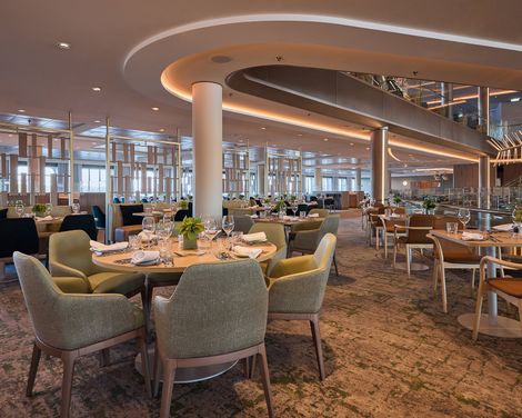 Sitzplätze im Atlantic Mediterran Restaurant an Bord der Mein Schiff 7