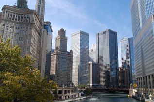 Skyline Blick auf Chicago, USA