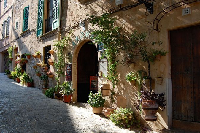 begrünte Häuserwand in Dorf Valldemossa